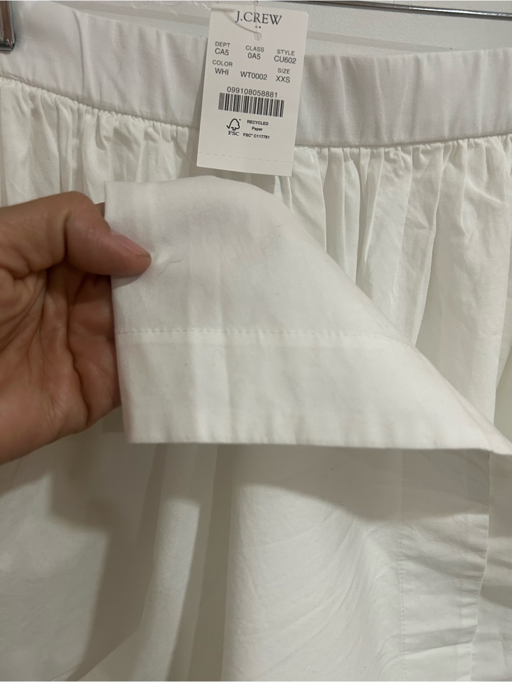 New!!! J. Crew White Gathered Midi Skirt - Picture 6 of 6